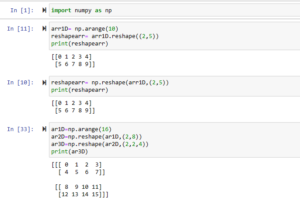 python numpy reshape function explained with parameters