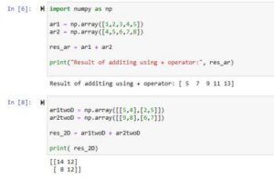 Add Arrays with (+) and Numpy add() Function code examples