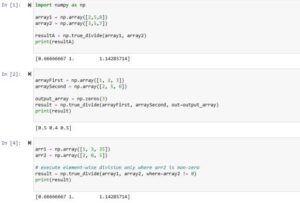 Python Numpy true_divide() Function explained with code examples in jupyter notebook python