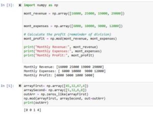 python Numpy mod() Function code python examples in jupyter notebook